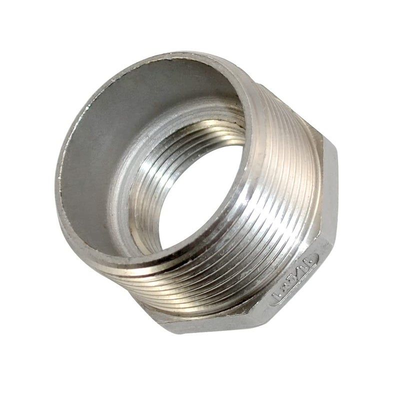 DAN SPEED 1-1/2" Male x 1" Female Thread Reducer Bushing Pipe Fitting, Adapter, Stainless steel SS 304 NPT - Image 2